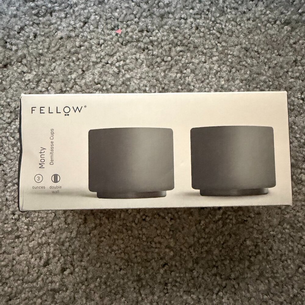 NWT Fellow Monty Demitasse Ceramic Espresso Cups Double Wall 3 oz